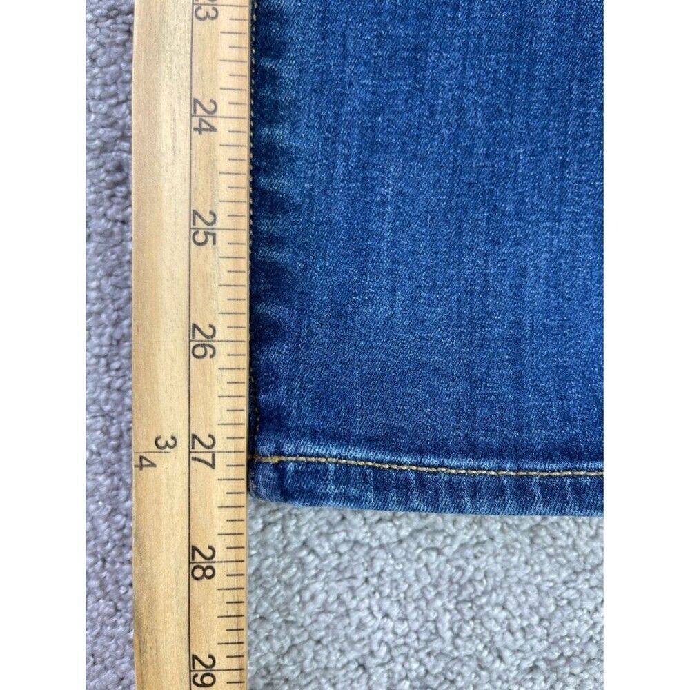 American Eagle Jegging Women’s 12 Blue Skinny Mid-Rise Dark Wash Distressed - Picture 12 of 14